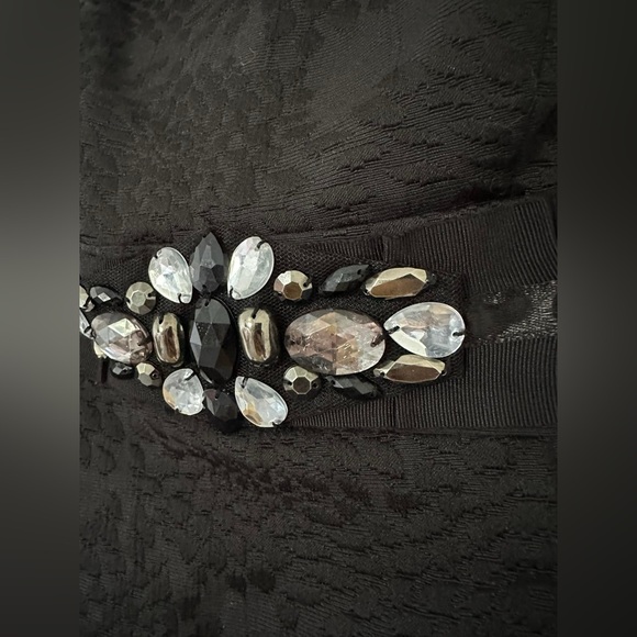 JAX black cap sleeve jewel belt dress - Picture 3 of 4